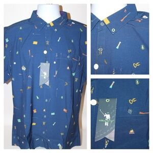 NEW Mens WILLIAM "Bill" MURRAY GOLF Happy Glamper SS Button Sport Shirt Size L